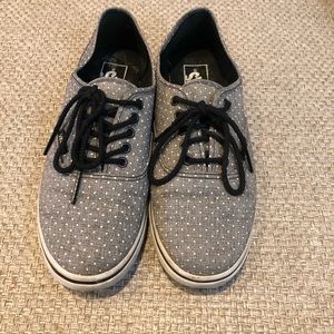 Vans Authentic Lo Pro grey polka dot canvas shoes
